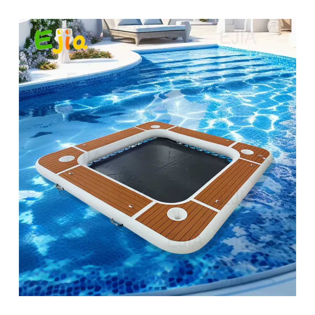 Ejia Aufblasbare schwimmende Plattform als Wasserhängematte und Liegefläche für Pool und See - Bild 2