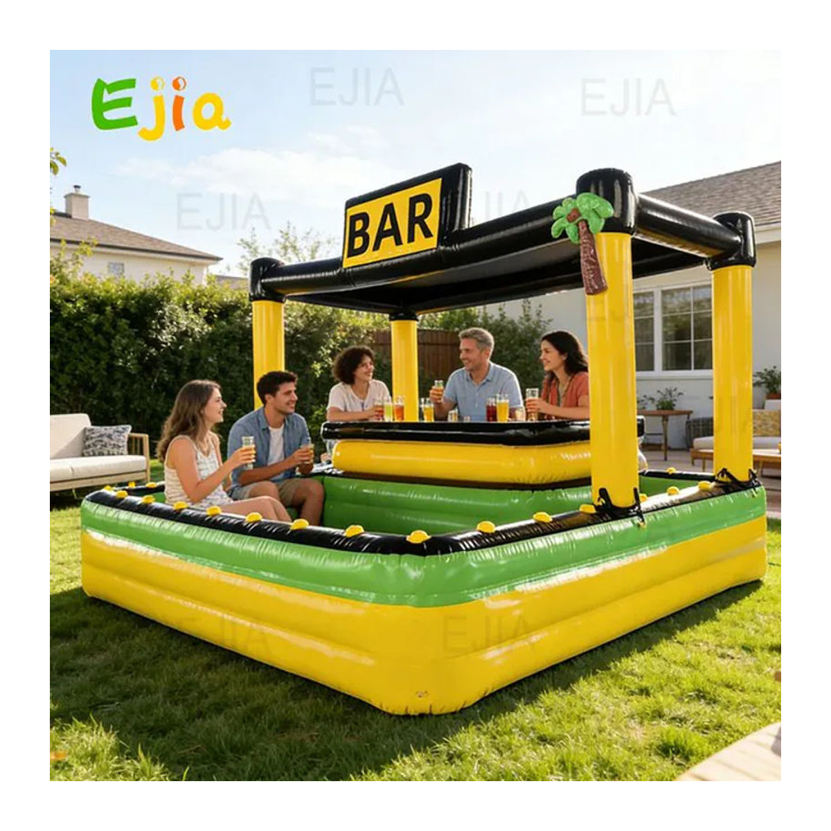 Ejia Maßgefertigter faltbarer aufblasbarer Pool mit Überdachung im Pub-Haus-Design aus PVC für Gartenpartys und Outdoor-Treffen - Bild 1