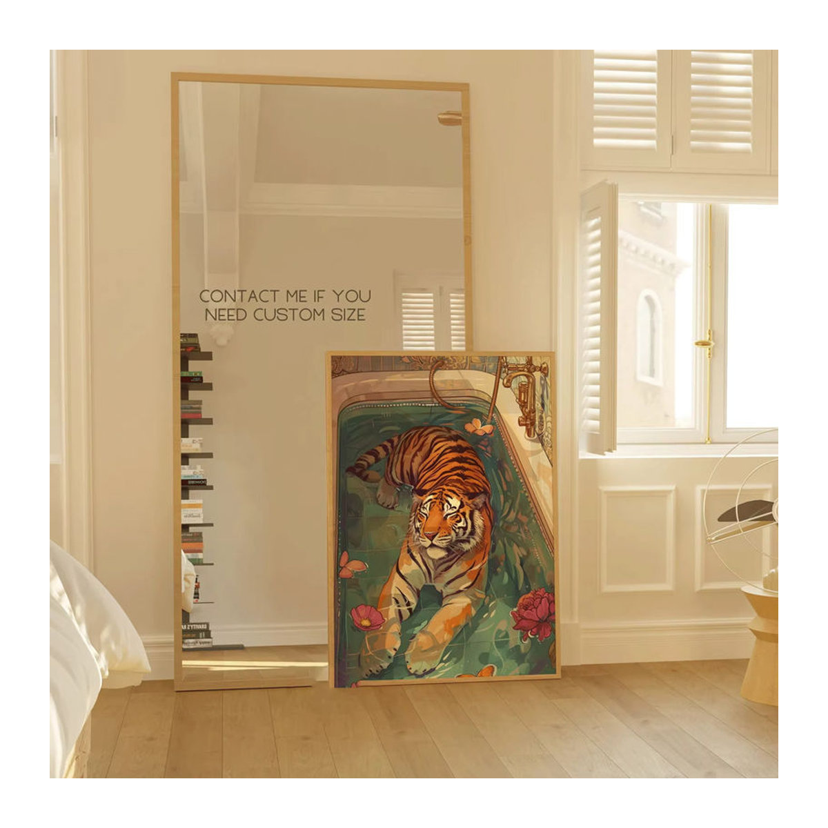 Eklektische Wandkunst mit Tiger-Motiv als digitaler Druck, farbenfrohes Tierprint-Poster in Hochformat für deine Dekoration - Bild 5