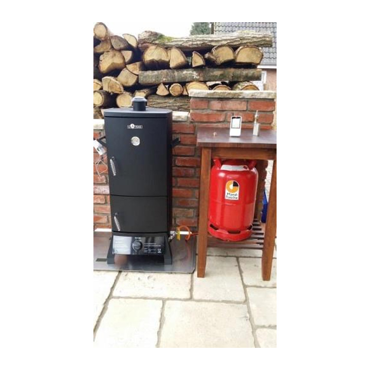 El Fuego Portland Gasgrill und Räucherschrank in Schwarz aus Stahl mit Regler - Bild 2