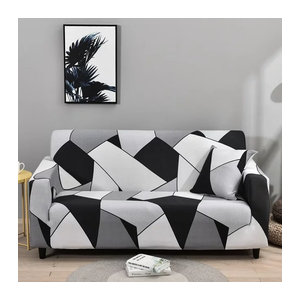 Elastischer Geometrie Plaid Sofa Bezug für 1- bis 4-Sitzer in Mehrfarbig