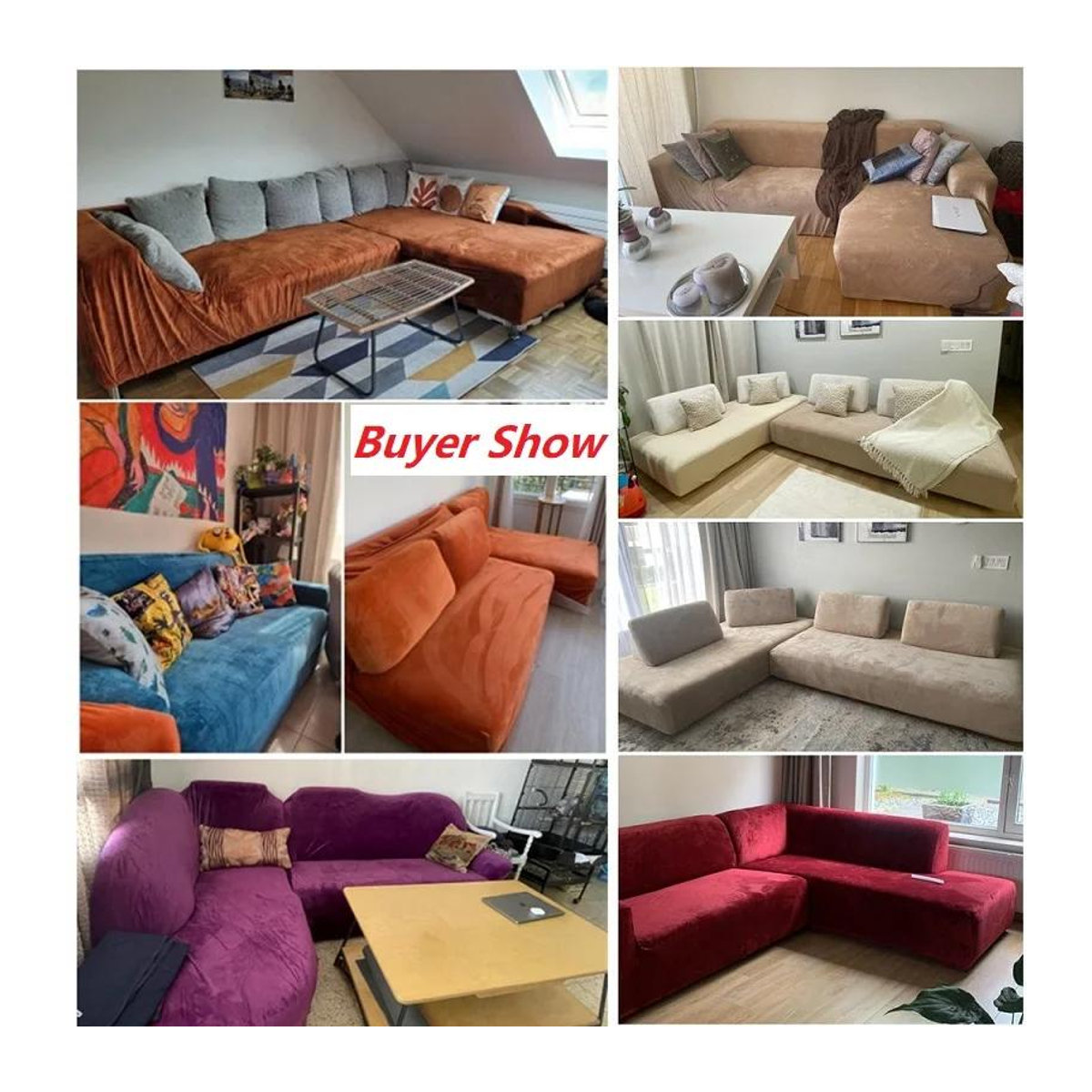 Elastischer Samt Sofabezug von BC-Warm Home für 3 Sitze in Grau, Breite: 190-230 cm - Bild 1