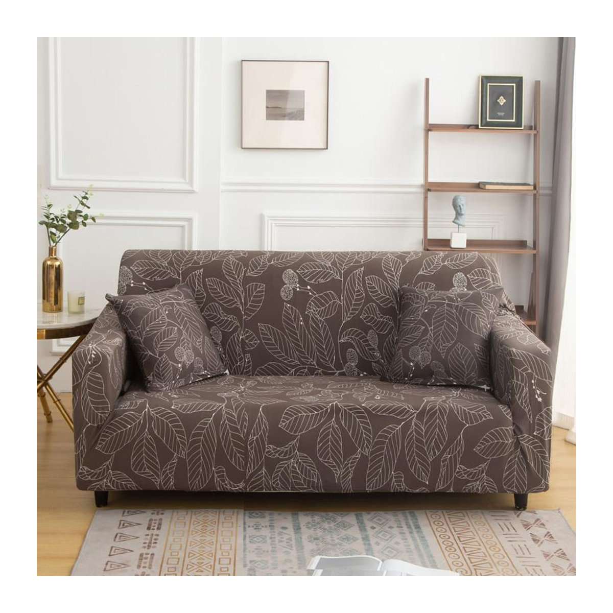 Elastischer Sofabezug mit Karomuster für 2-Sitzer, vollumhüllender Couchbezug und Sesselbezug als Staubschutz, Breite: 145-185 cm - Bild 6
