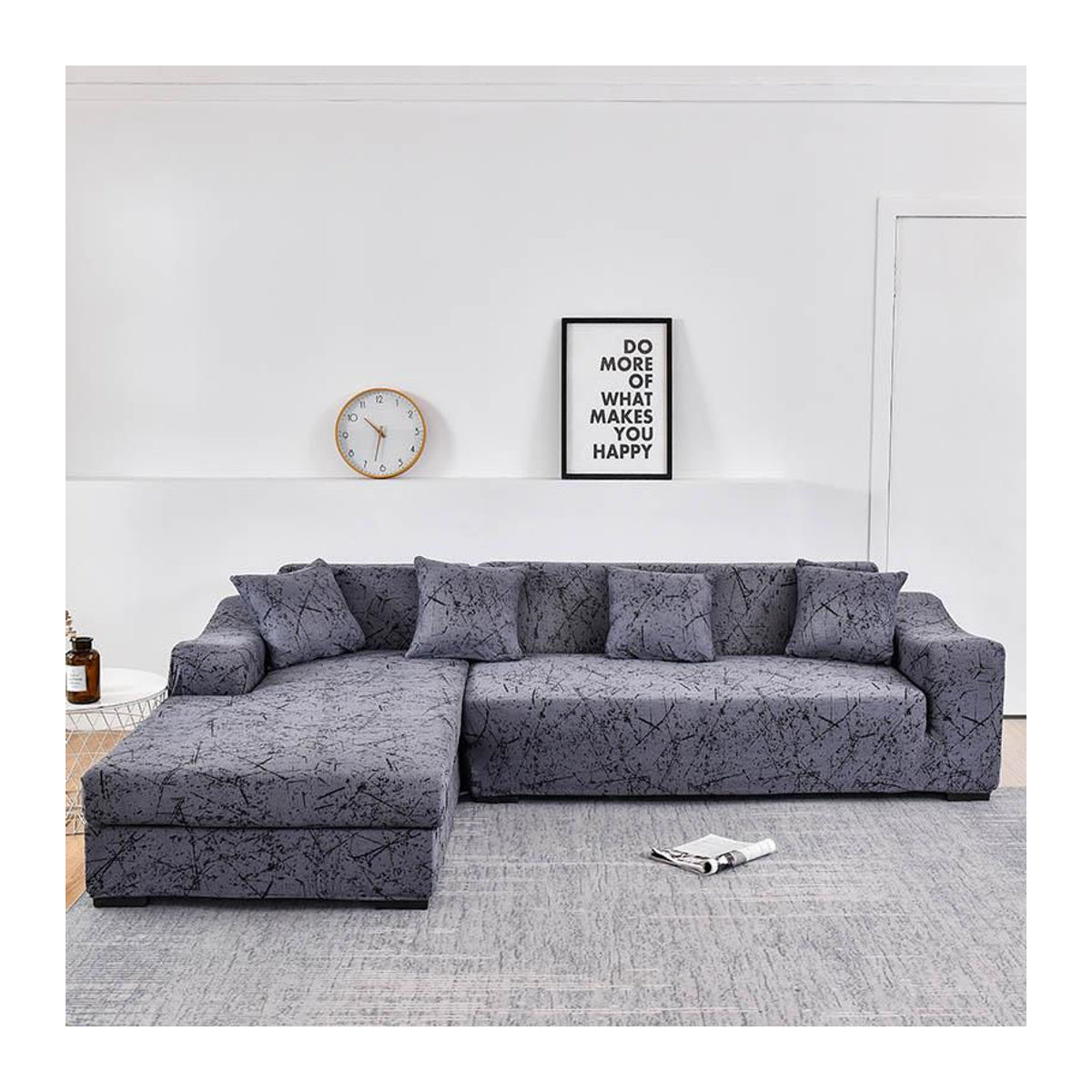 Elastischer Stretch-Sofabezug für L-förmige Eck-Chaiselongue-Sofas und 4-Sitzer, Breite: 235-300 cm - Bild 2