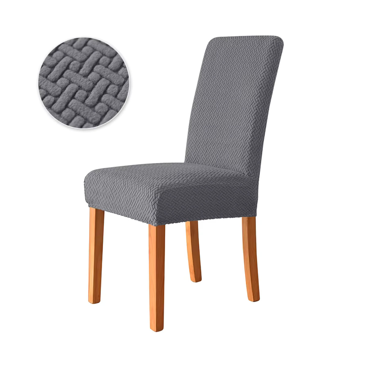 Elastischer Stuhlbezug von WANERQU in Grau für Esszimmerstühle und Wohnzimmerstühle - Bild 3