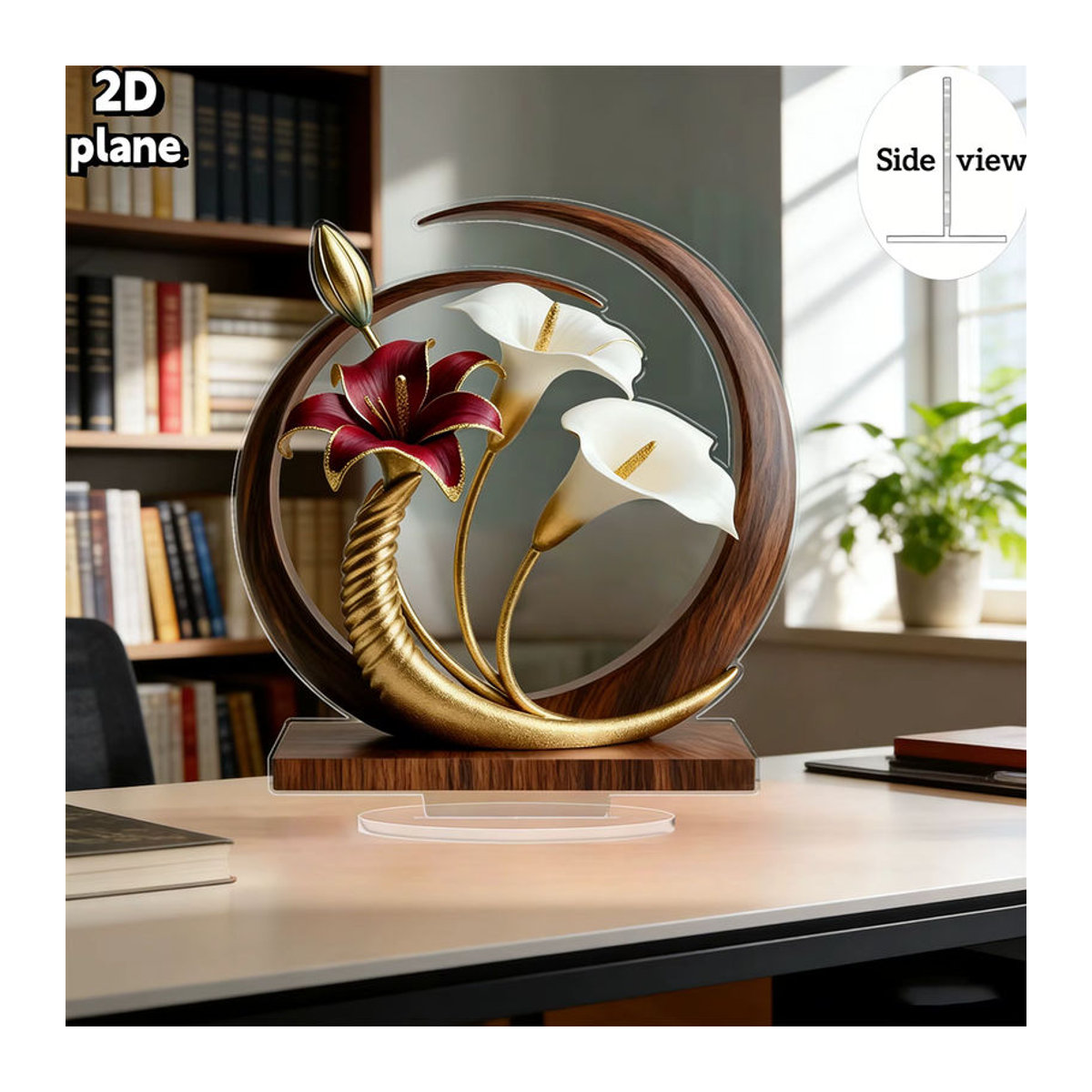 Elegante Acryl-Desktop-Dekoration mit floralem Design in Mehrfarbig für Heim und Büro - Bild 4