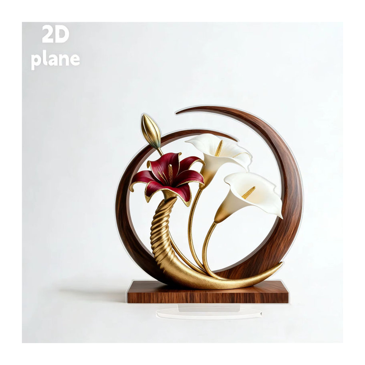 Elegante Acryl-Desktop-Dekoration mit floralem Design in Mehrfarbig für Heim und Büro - Bild 7