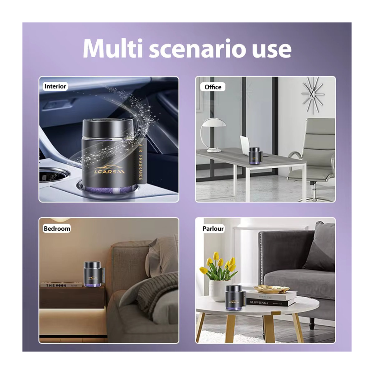 Eleganter Auto-Lufterfrischer mit Sparkle Gel Paste und beige PU-Leder-Hülle, universell für Auto und Zuhause - Bild 4