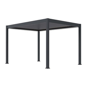 Elektrische Pergola aus Aluminium von Pergoline in Anthrazit mit einwandigen Lamellen, B/T: 400 x 300 cm