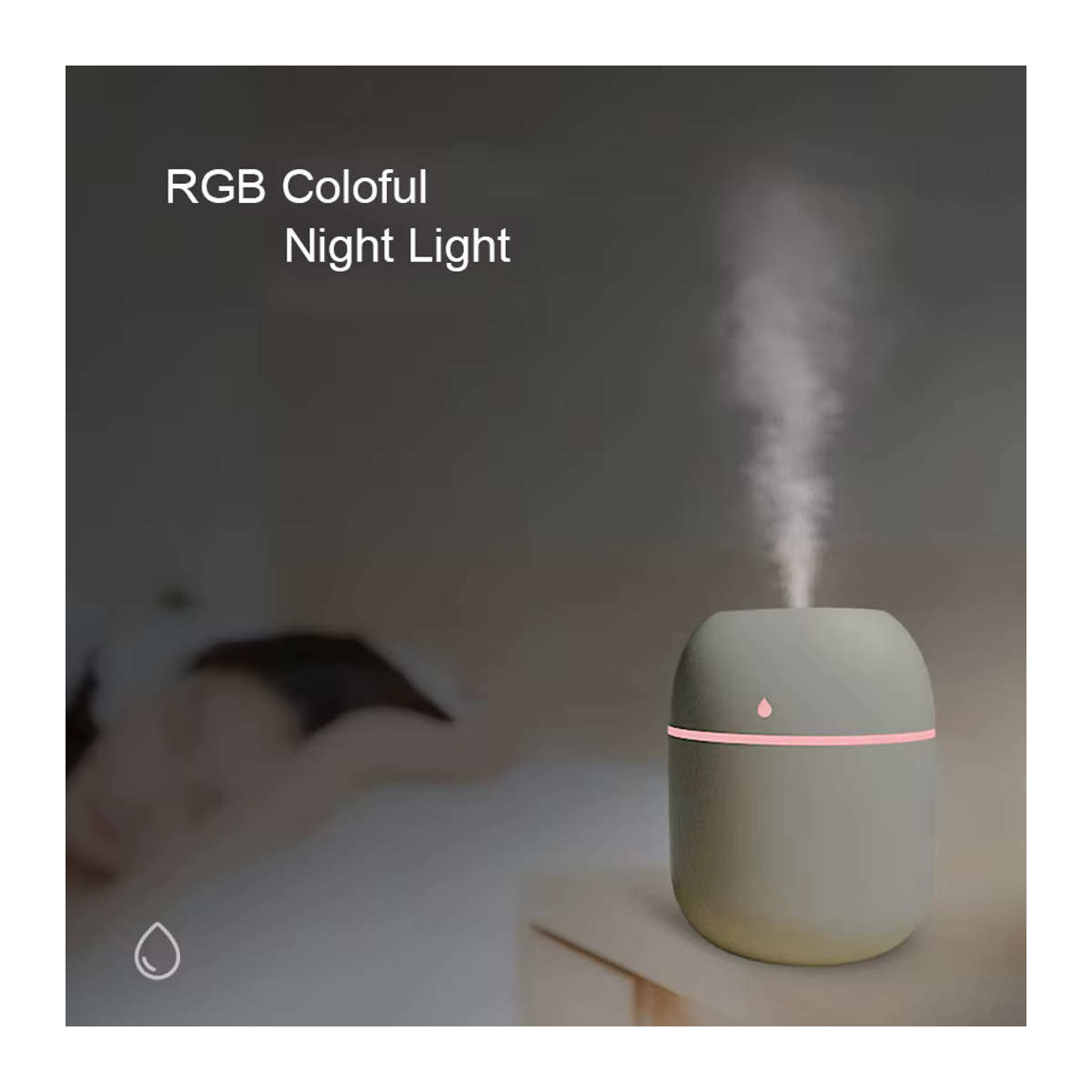 Elektrischer Aroma-Diffusor mit Sprühfunktion und farbiger Beleuchtung, 220 ml, Weiß/Mehrfarbig - Bild 2