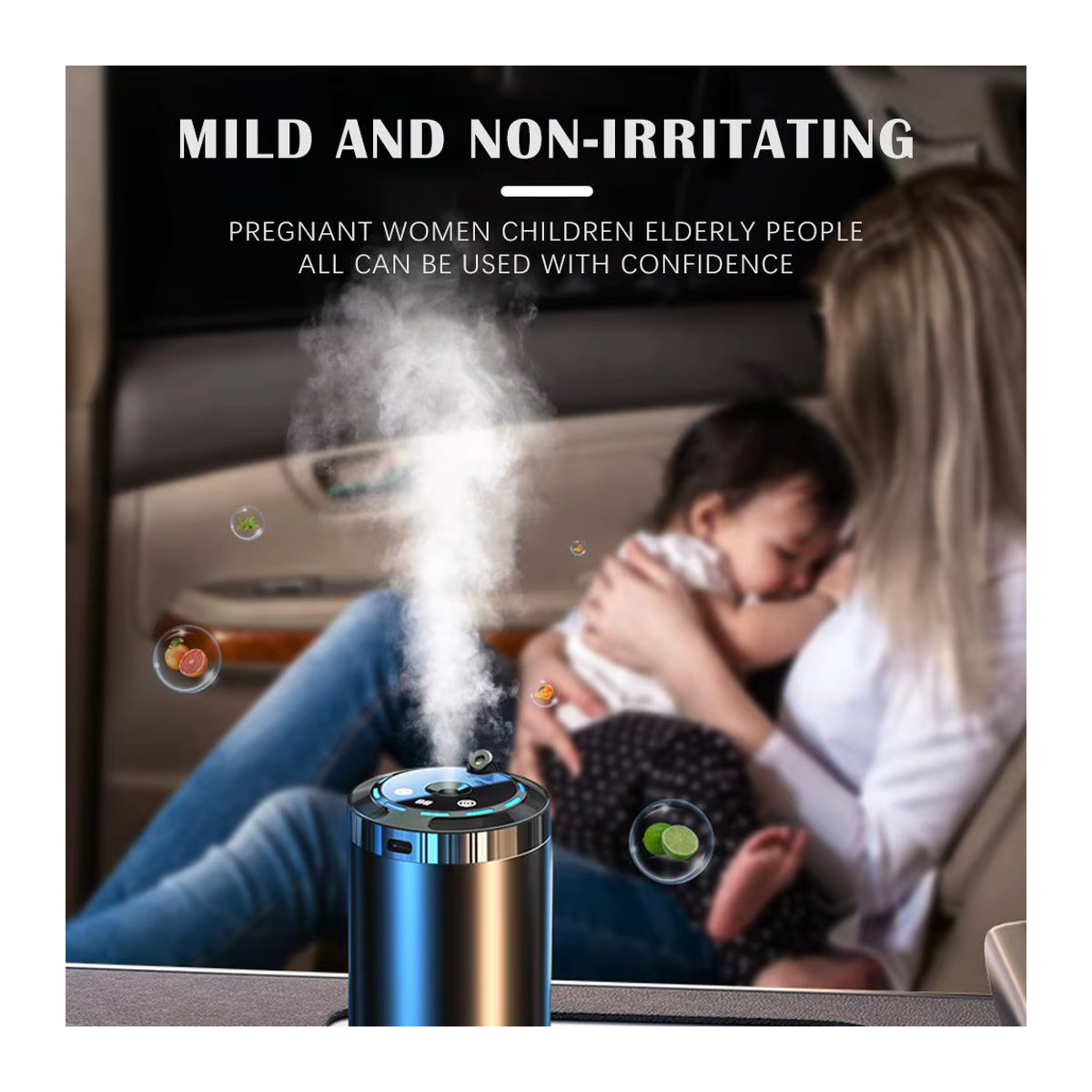Elektrischer Aroma Diffusor und Luftbefeuchter mit Cool Mist Sprayer in Silber für Auto, Home, Schlafzimmer und Büro - Bild 2