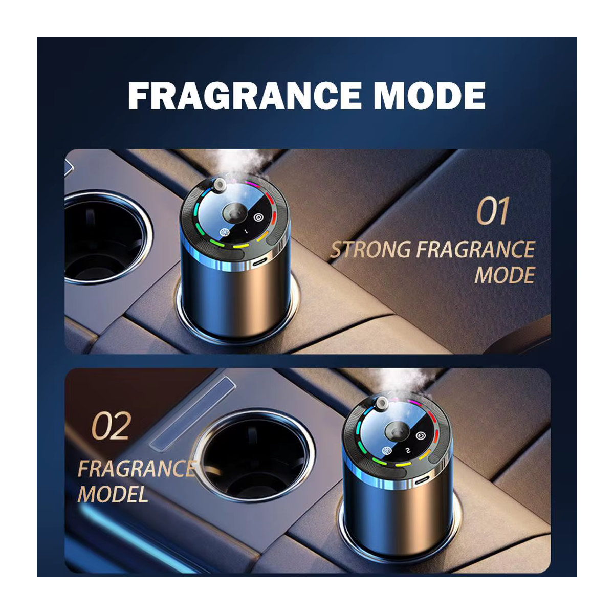 Elektrischer Aroma Diffusor und Luftbefeuchter mit Cool Mist Sprayer in Silber für Auto, Home, Schlafzimmer und Büro - Bild 3