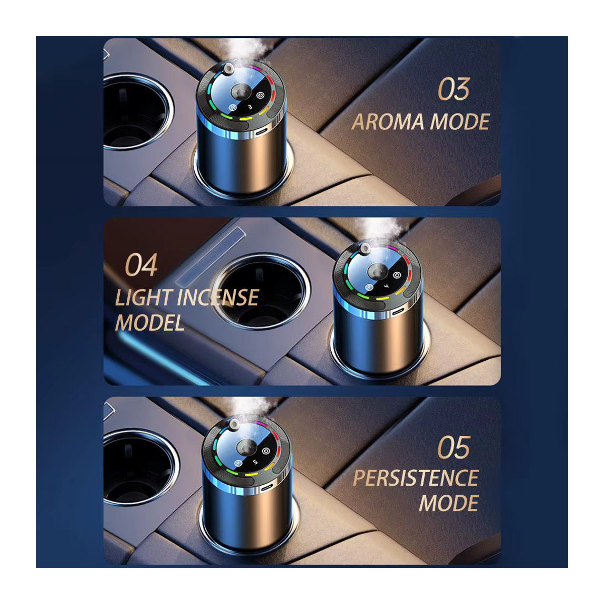 Elektrischer Aroma Diffusor und Luftbefeuchter mit Cool Mist Sprayer in Silber für Auto, Home, Schlafzimmer und Büro - Bild 4