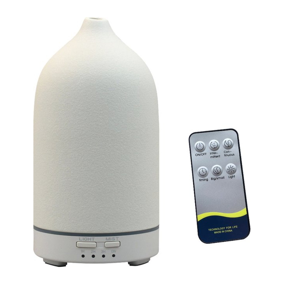 Elektrischer Keramik Luftbefeuchter und Aroma Diffusor in Weiß mit bunter Lichtfunktion und Timer für ätherische Öle - Bild 1