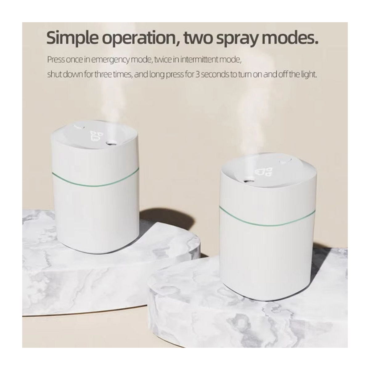 Elektrischer Luftzerstäuber für den Innenbereich und das Auto, USB-Aroma-Diffusor in Weiß, minimalistisches Design aus Kunststoff - Bild 1