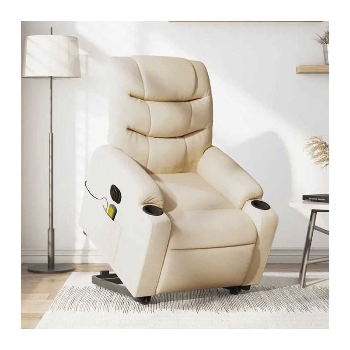 Elektrischer Massagesessel mit Aufstehhilfe von vidaxl in Beige aus Stoff - Bild 1