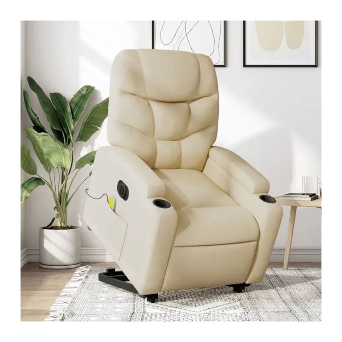 Elektrischer Massagesessel mit Aufstehhilfe von vidaxl in Beige aus Stoff - Bild 1