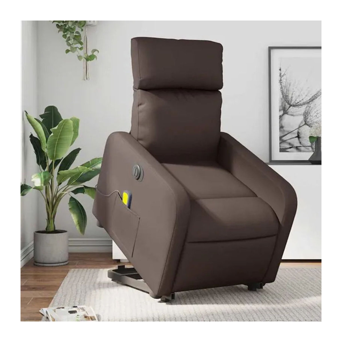 Elektrischer Massagesessel mit Aufstehhilfe von vidaxl in Braun aus Kunstleder - Bild 1