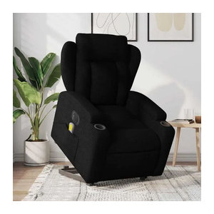Elektrischer Massagesessel mit Aufstehhilfe von vidaxl in Schwarz aus Stoff und Holz