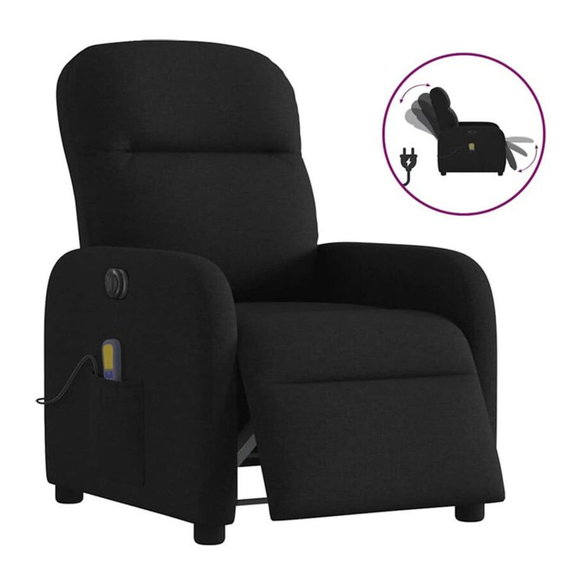 Elektrischer Massagesessel Relaxsessel von vidaxl in Schwarz aus Stoff - Bild 1