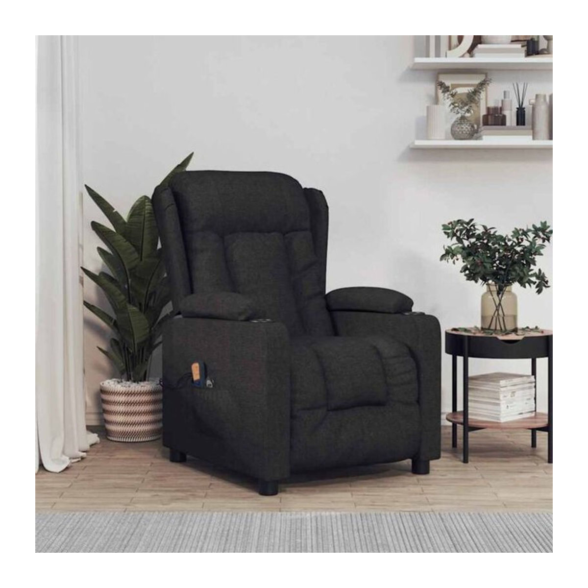 Elektrischer Massagesessel Relaxsessel von vidaxl in Schwarz aus Stoff und Metall - Bild 1