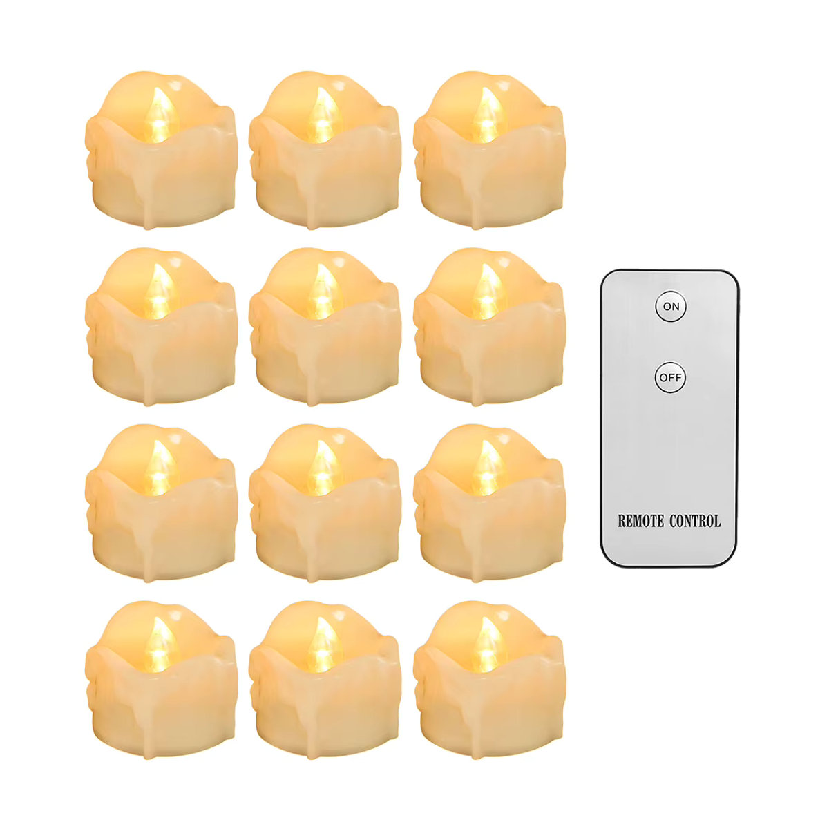 Elektrisches Tropfwachs-LED-Teelicht in Weiß mit Fernbedienung und Timer für Halloween und Weihnachten - Bild 6