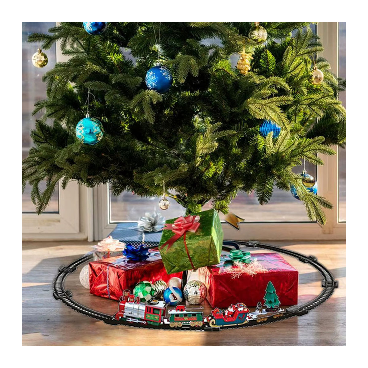 Elektrisches Weihnachts-Zugset für den Weihnachtsbaum, mehrfarbig, aus Kunststoff - Bild 6