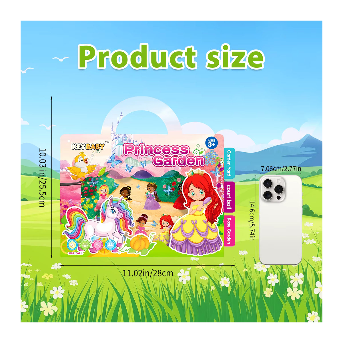 Elektrostatische Klebeaufkleber für Kinder mit Motiven aus Tierland, Dinosaurierwelt, Prinzessinnengarten und Unterwasserwelt in Mehrfarbig - Bild 2