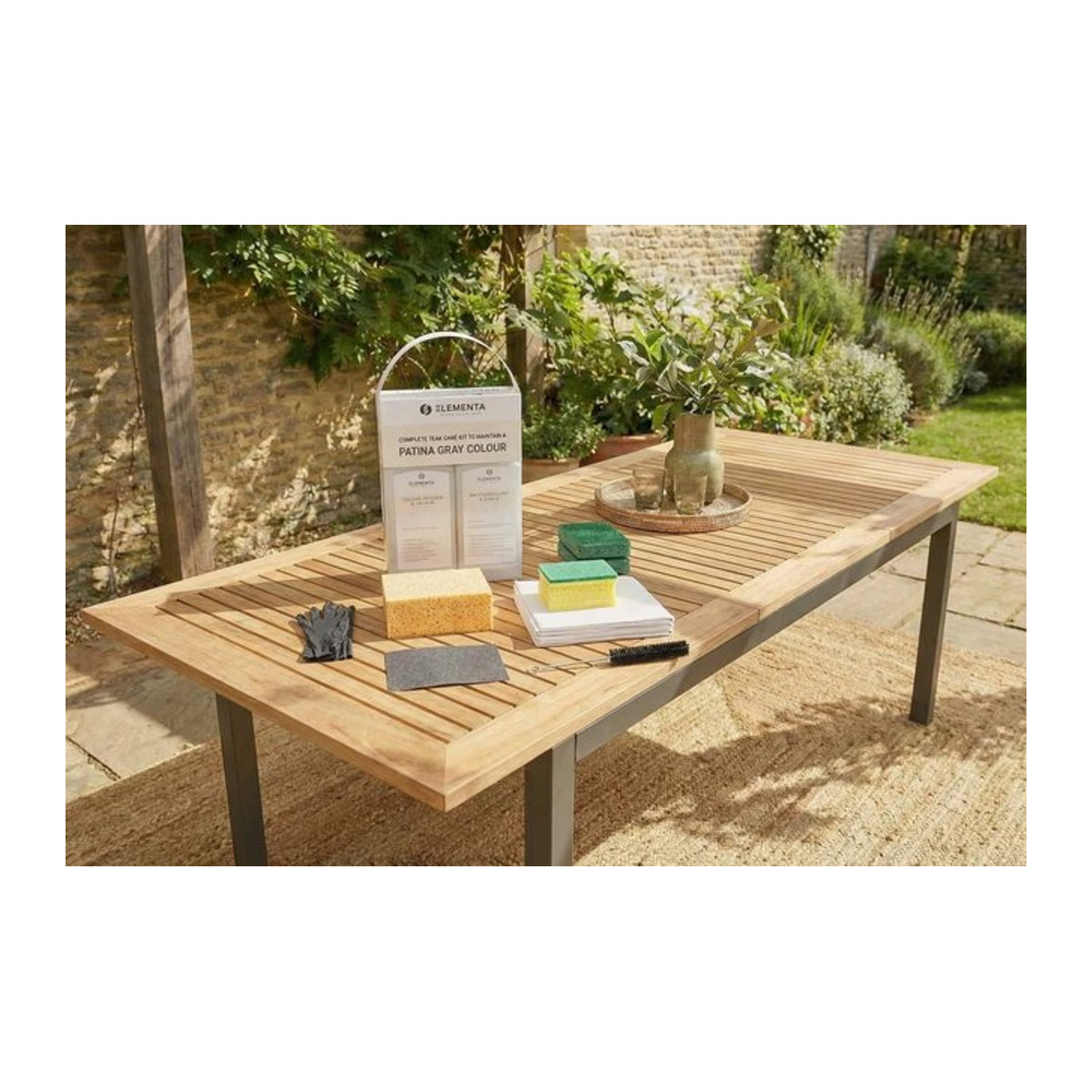 ELEMENTA Teak Kits 3-in-1 Box für Holz und Hartholz mit Cleaner und Shield, 2x 1000 ml - Bild 1