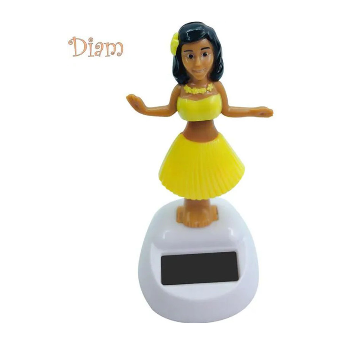 Elens Store Solar Dancing Beach Girl Automatische Schaukel Auto-Innendekoration in Gelb - Bild 1