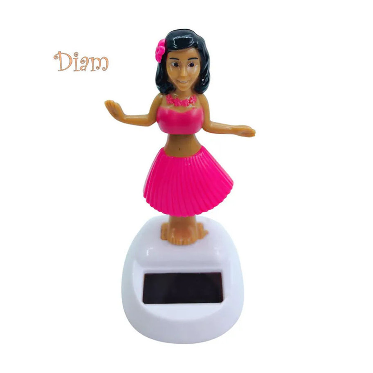 Elens Store Solar Dancing Beach Girl Automatische Schaukel Auto-Innendekoration in Gelb - Bild 2