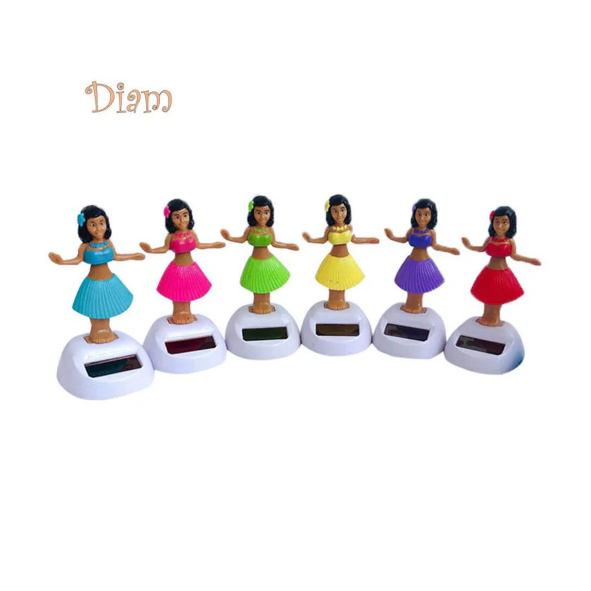 Elens Store Solar Dancing Beach Girl Automatische Schaukel Auto-Innendekoration in Gelb - Bild 4