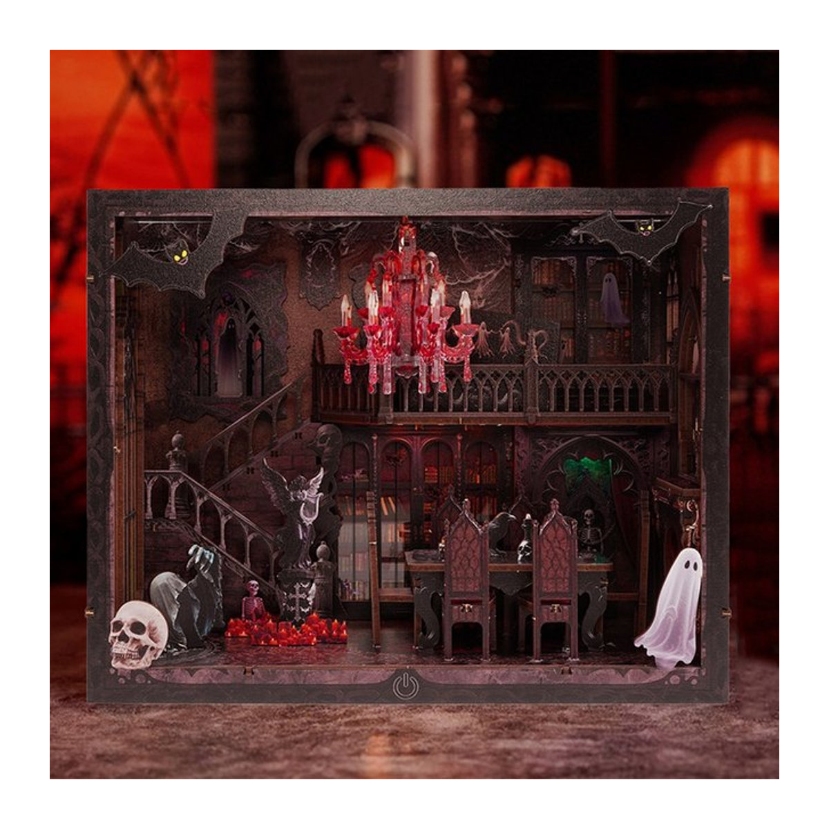 ELEVEN-CUTE DIY Holz-Modellbausatz Halloween Haus als Buchstütze und Regaleinsatz in Schwarz - Bild 1