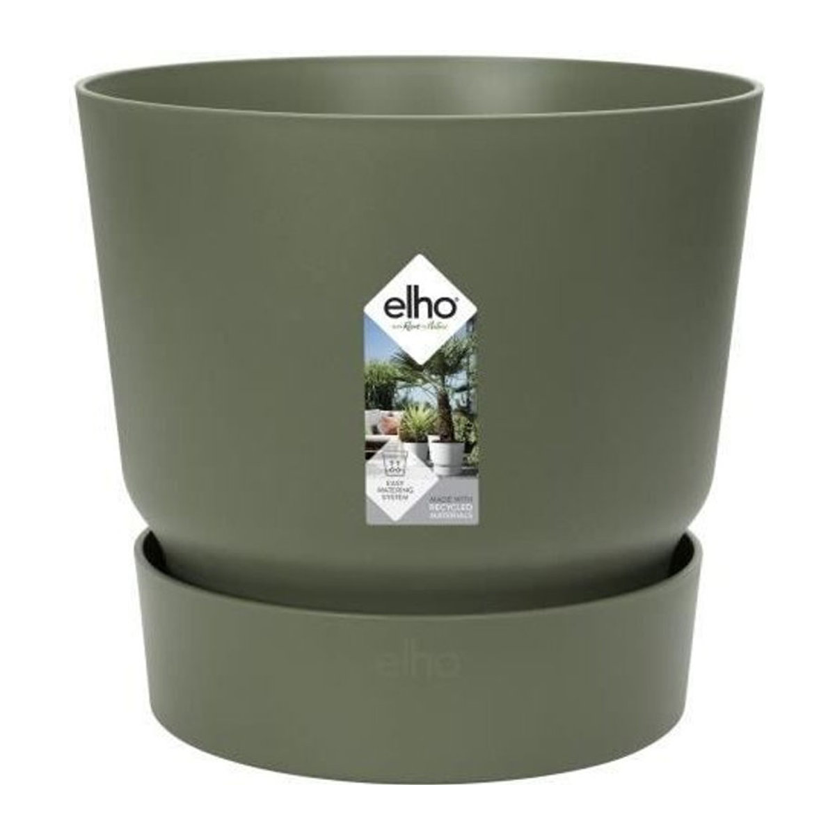 ELHO Ronde bloempot Greenville Pflanzkübel aus 100% recyceltem Material Grün Durchmesser: 55 cm, Höhe: 50 cm - Bild 1