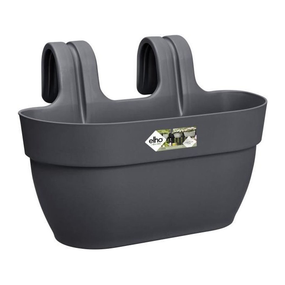 Elho Vibia Campana Easy Hanger Pflanzgefäß zum Einhängen Anthrazit Grau Kunststoff B: 36 cm, T: 24 cm, H: 26,5 cm - Bild 2
