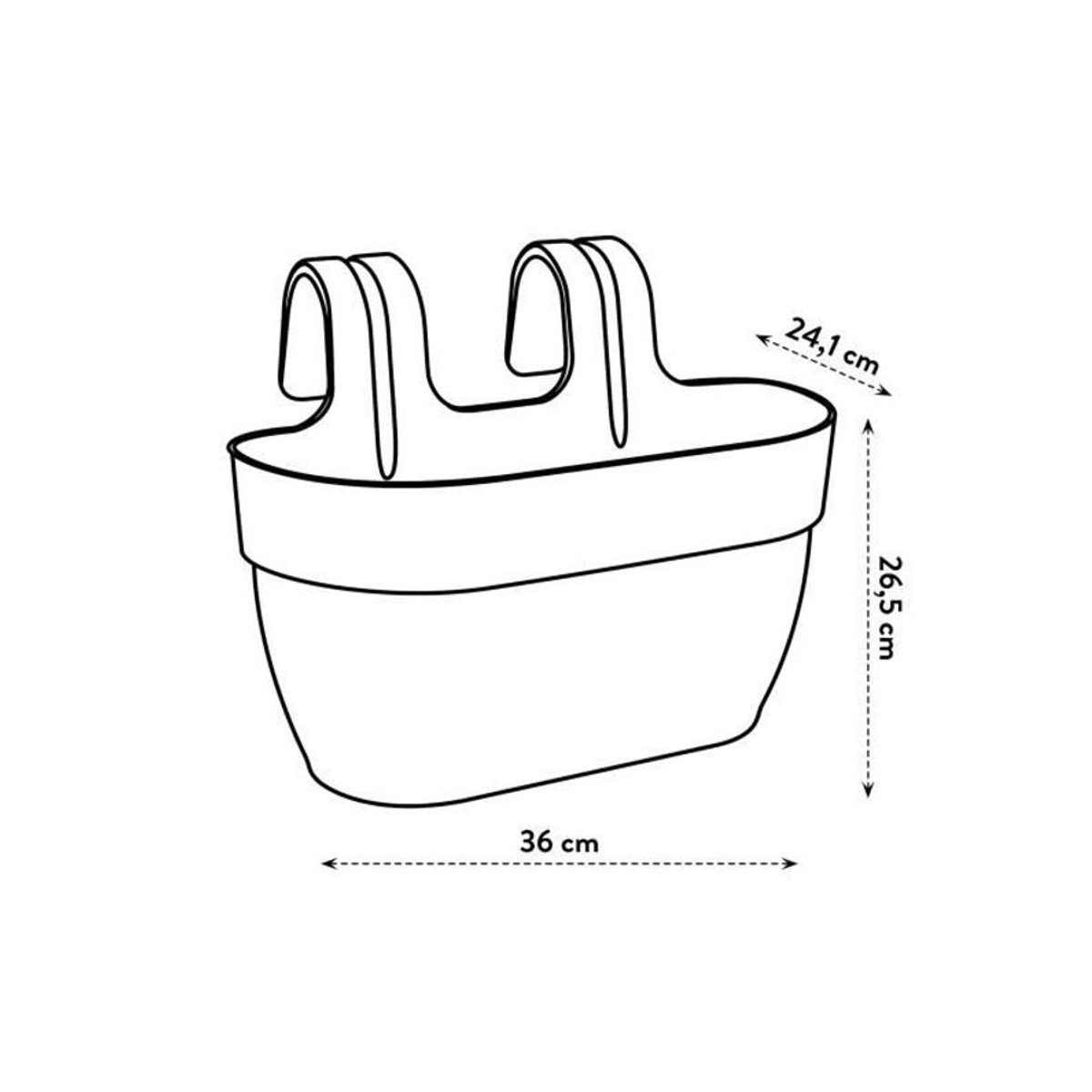 Elho Vibia Campana Easy Hanger Pflanzgefäß zum Einhängen Anthrazit Grau Kunststoff B: 36 cm, T: 24 cm, H: 26,5 cm - Bild 5