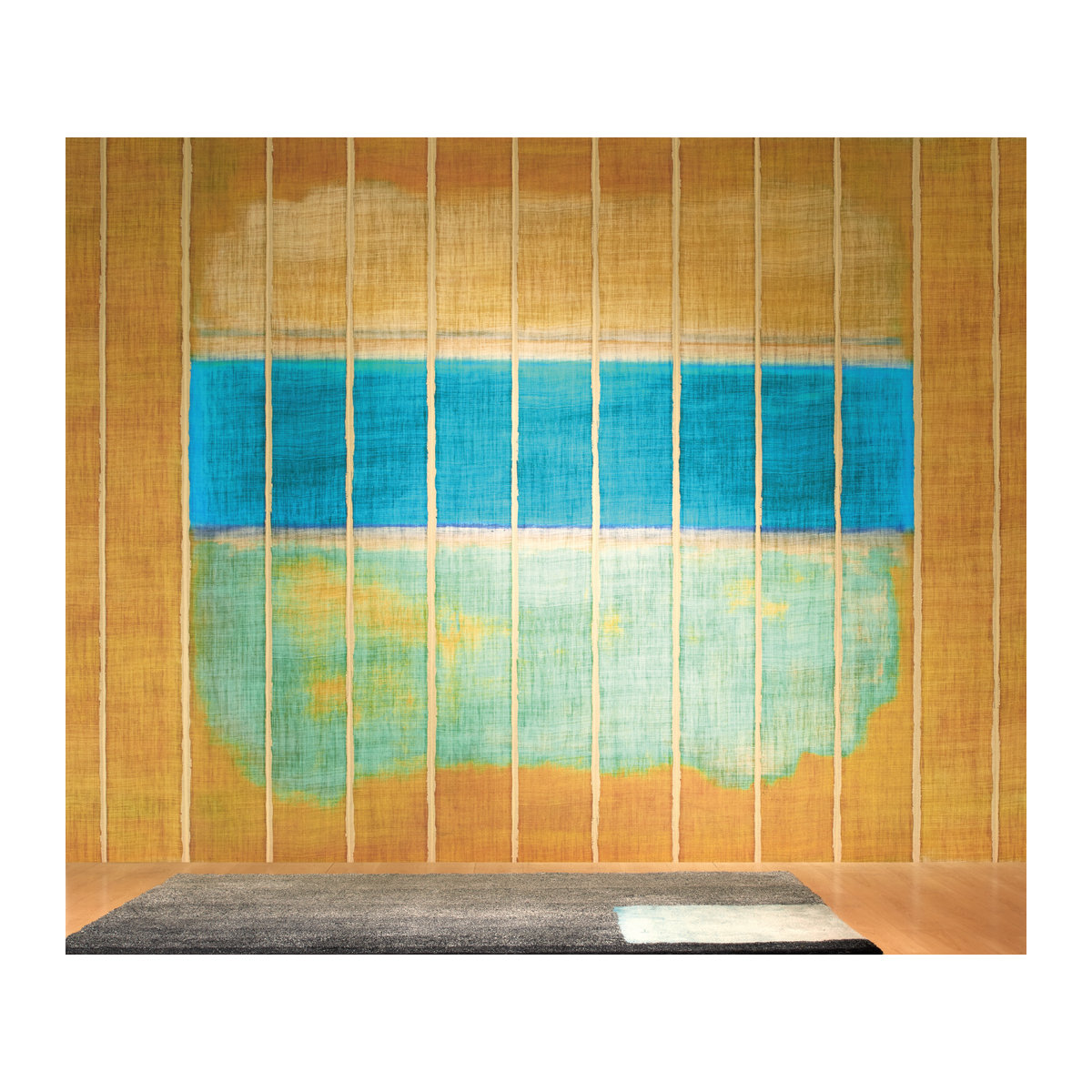 Élitis Wandbild Tangka Panoramique VP 897 01 in Türkis, Beige und Naturfarben aus Vinyl - Bild 2
