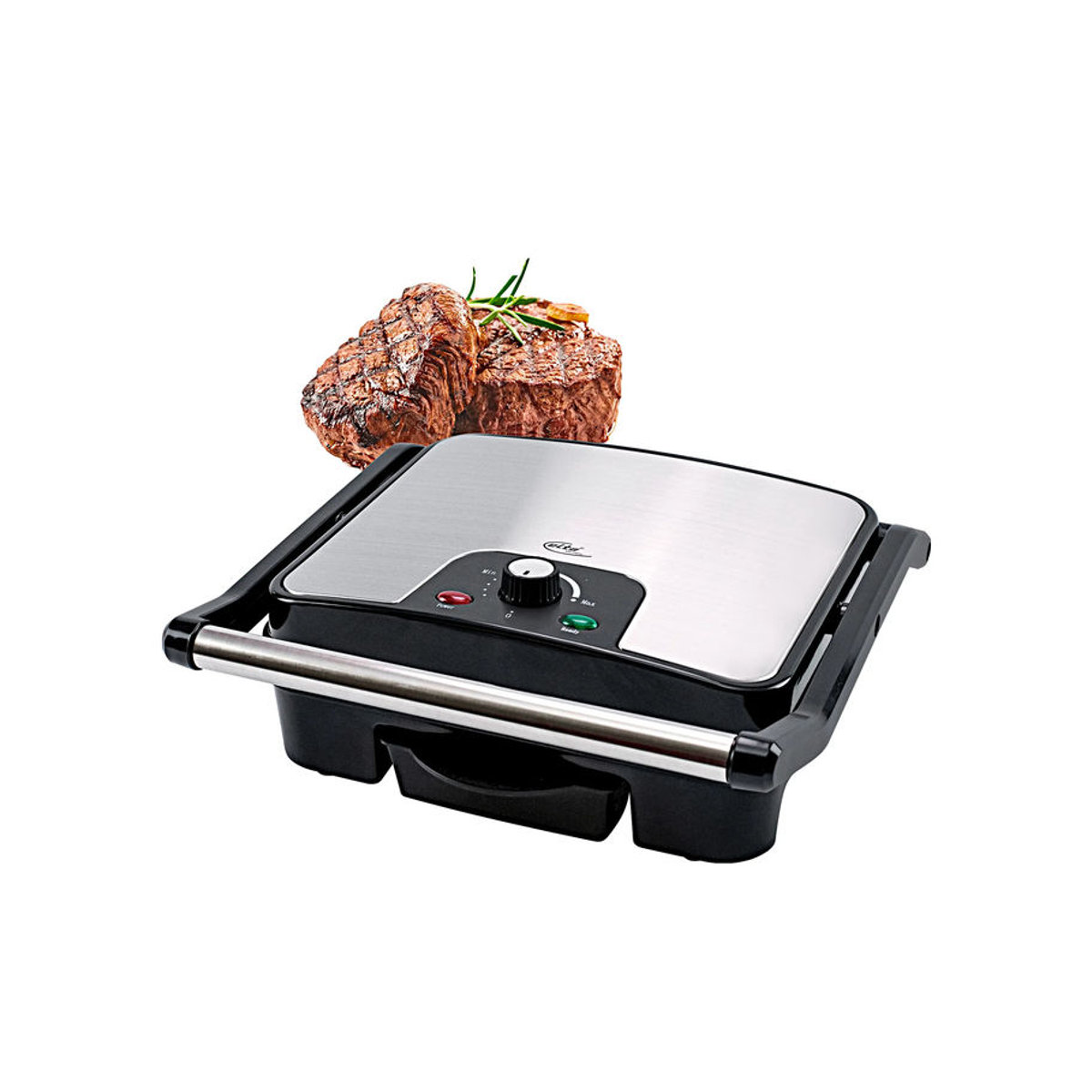 Elta Kontaktgrill KG-201 aus Edelstahl und Kunststoff, B/H/T: 33 x 11 x 36 cm - Bild 2