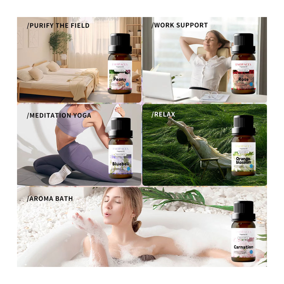 Embracex Ätherisches Anjeröl 10 ml in brauner Glasflasche mit floralem Duft für Diffusoren und Massageöle - Bild 2