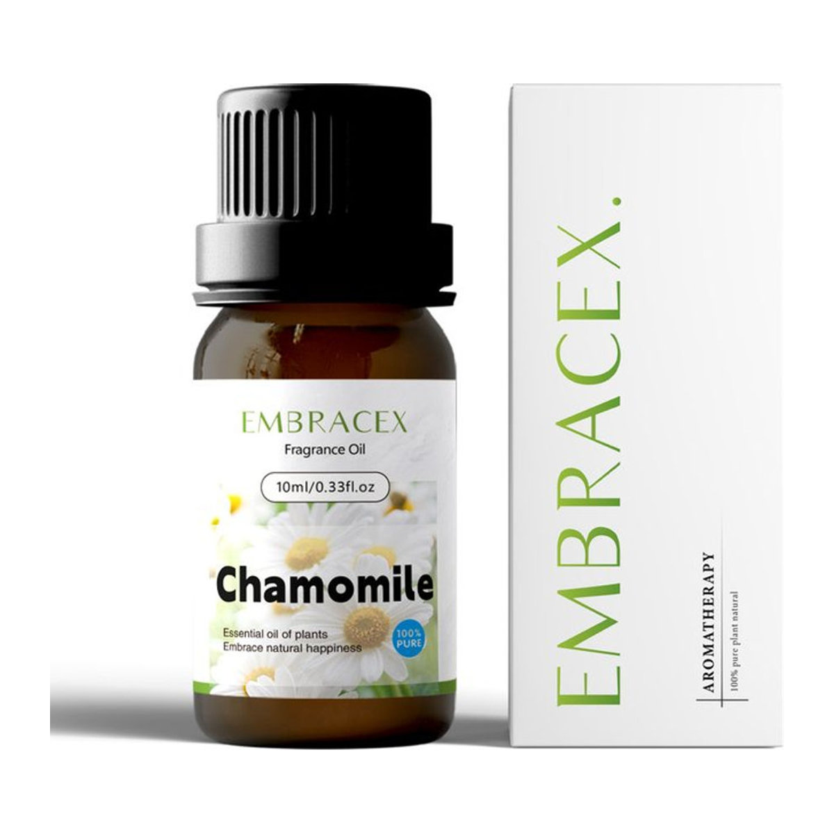 Embracex Ätherisches Kamillenöl in brauner Glasflasche, 10 ml für Hautpflege, Haarpflege und Diffusoren - Bild 1