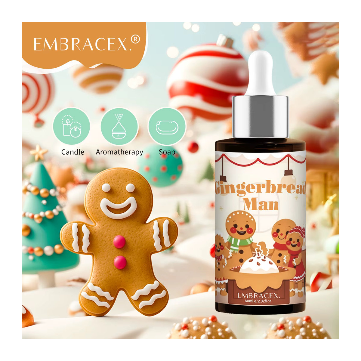 EMBRACEX Ätherisches Öl Lebkuchenmann Weihnachtsduft Spicy, 60 ml - Bild 2