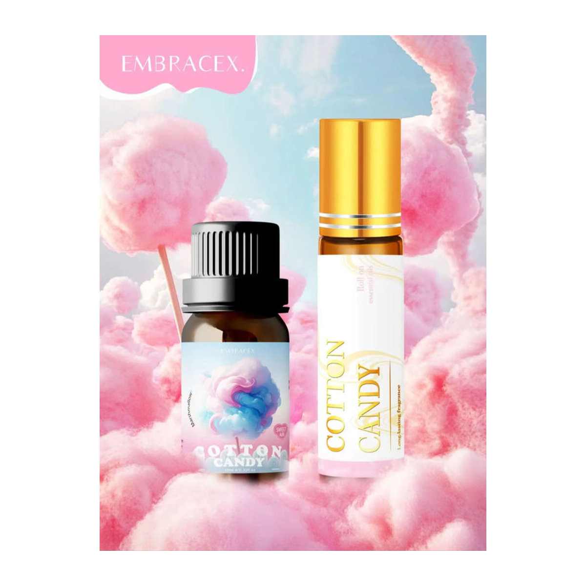EMBRACEX Ätherisches Öl Marshmallow Zuckerwatte Aroma Roller aus Glas in Transparent für Aromatherapie und Entspannung - Bild 3