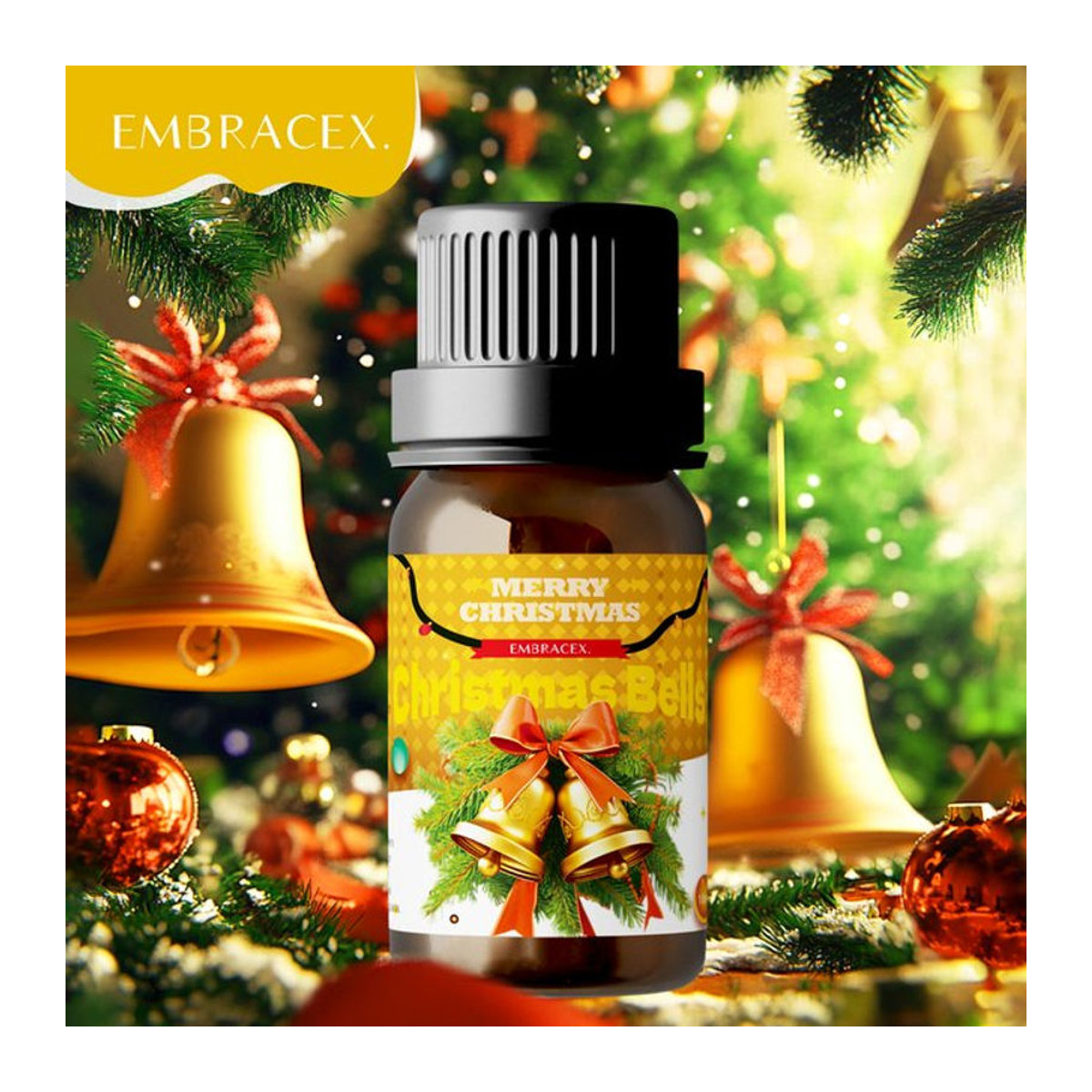 EMBRACEX Ätherisches Öl Weihnachtsglocken 10 ml in brauner Glasflasche für Hautpflege, Haarpflege und DIY-Projekte wie Kerzen oder Seife - Bild 1