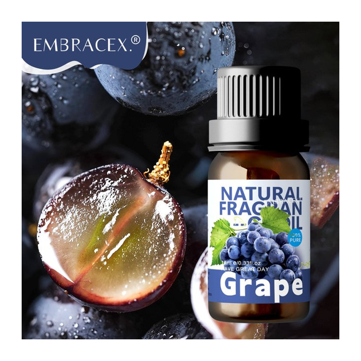 Embracex Ätherisches Traubenöl zur Hautpflege und als Massageöl, 10 ml - Bild 1