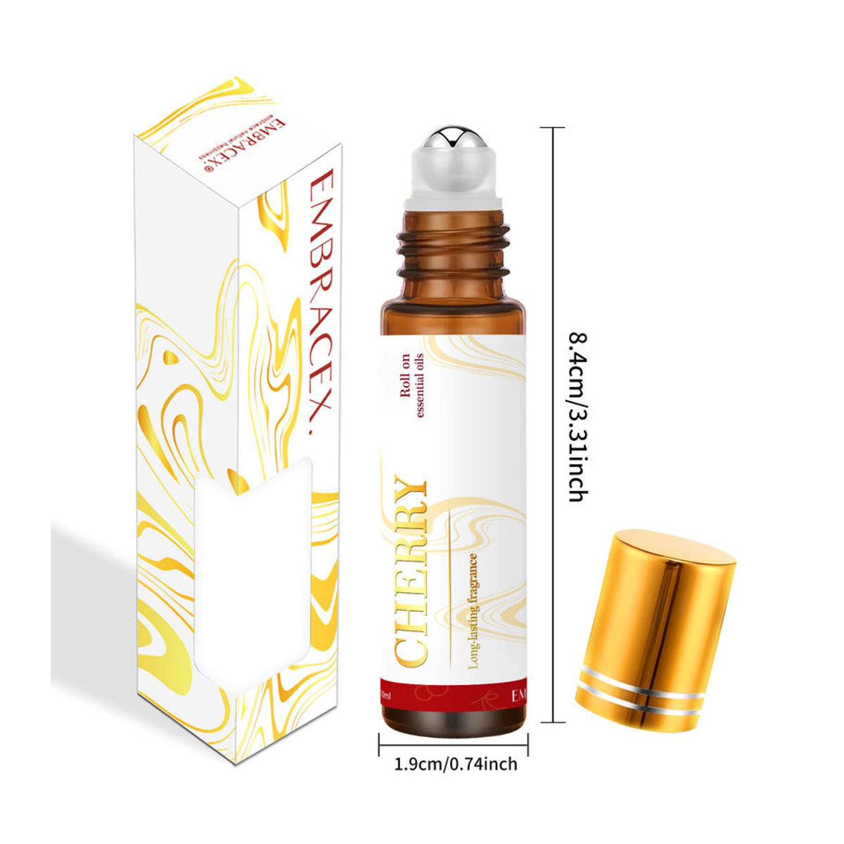 EMBRACEX Kirschlutscher-Roller mit ätherischen Ölen für Aromatherapie, Glas, rot/transparent, 10 ml - Bild 3