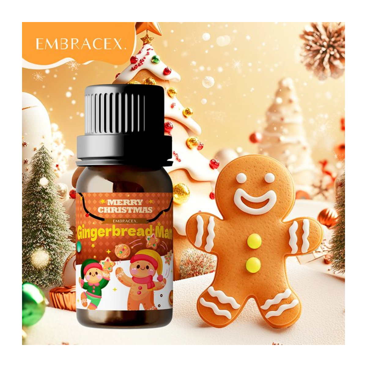 EMBRACEX Lebkuchenmann ätherisches Öl mit würzigem Aroma für Aromatherapie und Massage, 10 ml - Bild 1