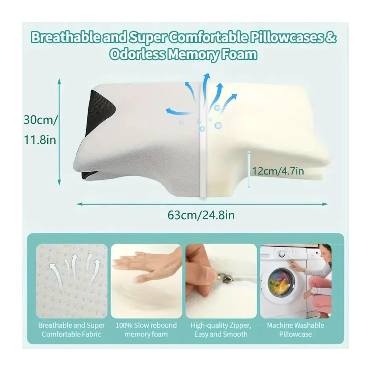 Emeka Butterfly Sleep Memory Nackenkissen aus Memory-Schaum, orthopädisches Schlafkissen in Schwarz oder Weiß - Bild 5