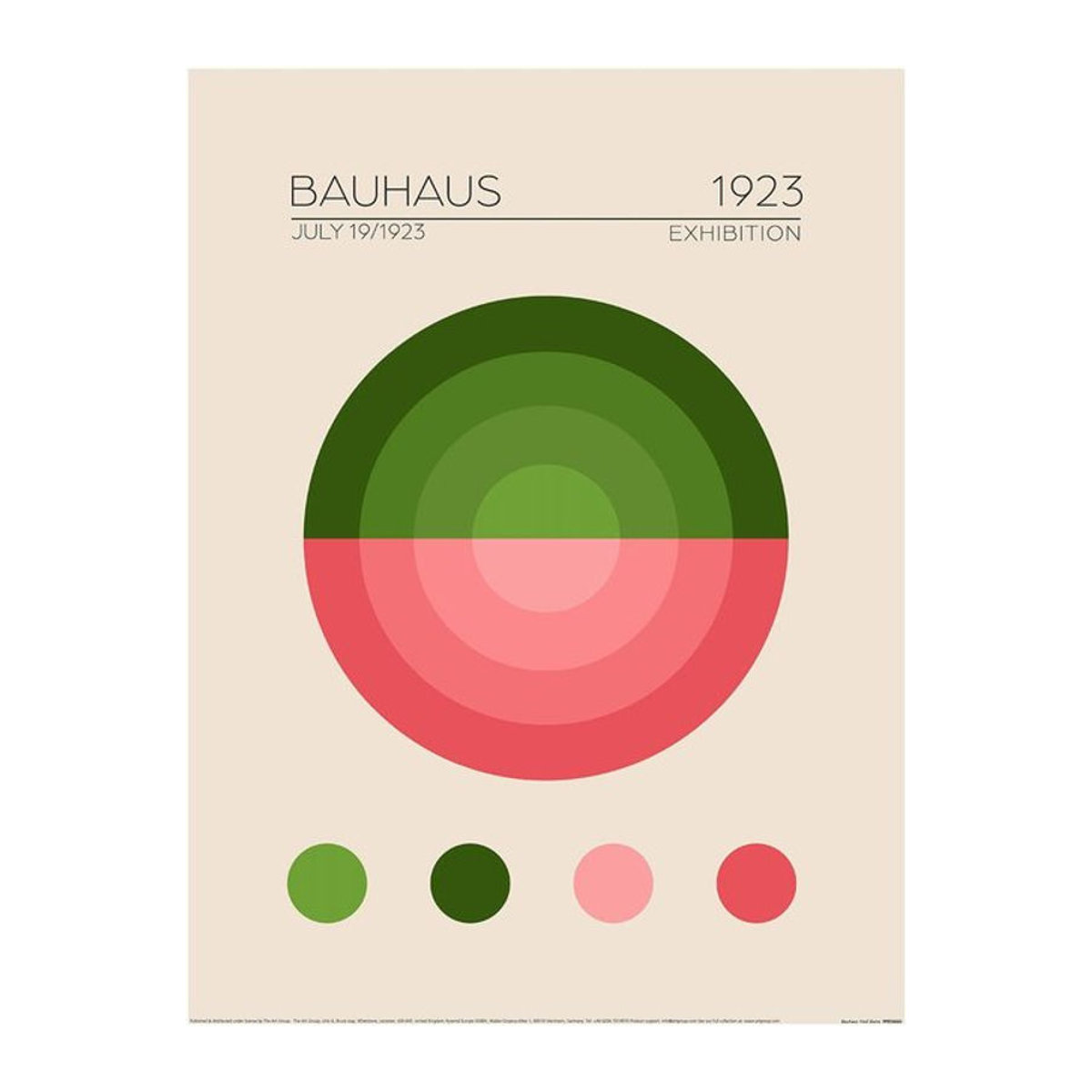 Emel Tunaboylu Bauhaus Kunstprint Geometrisch Abstrakt Grün Mehrfarbig Papier B: 40 cm, H: 40 cm - Bild 1