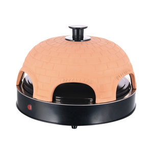 Emerio Pizzarette Cool Wall Elektro Pizzaofen aus Ton in Terrakotta für 6 Personen