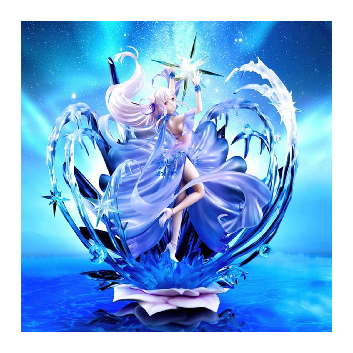 Emilia Crystal Dress Anime-Figur von Re:Zero Starting Life In Another World, Bandai, Blau, H: 34,7 cm, B: 32,6 cm, T: 27,2 cm - Bild 1
